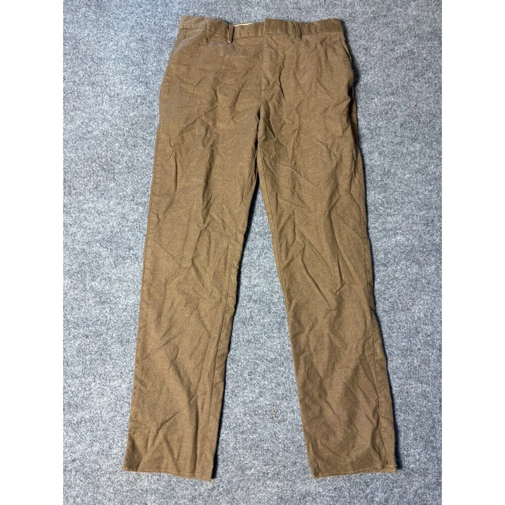 Mens Banana Republic Dress Pants Mens 32 x 32 Brown Wool Tapered Fit Lined